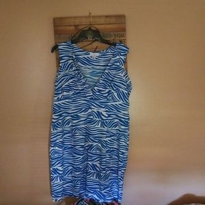 Blue and white dress